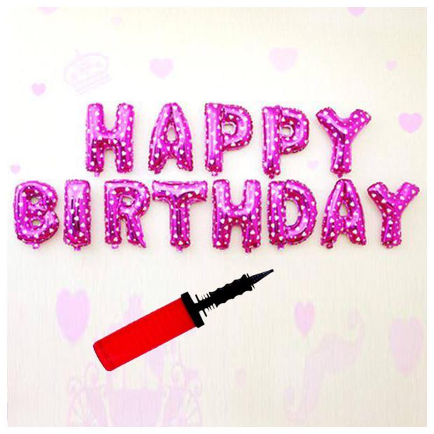 Cute Pink HAPPY BIRTHDAY Letters Foil Balloons For Birthday Party-Set of 13letters with handy air balloon pump
Cute Pink HAPPY BIRTHDAY Letters Foil Balloons For Birthday Party-Set of 13letters with handy air balloon pump