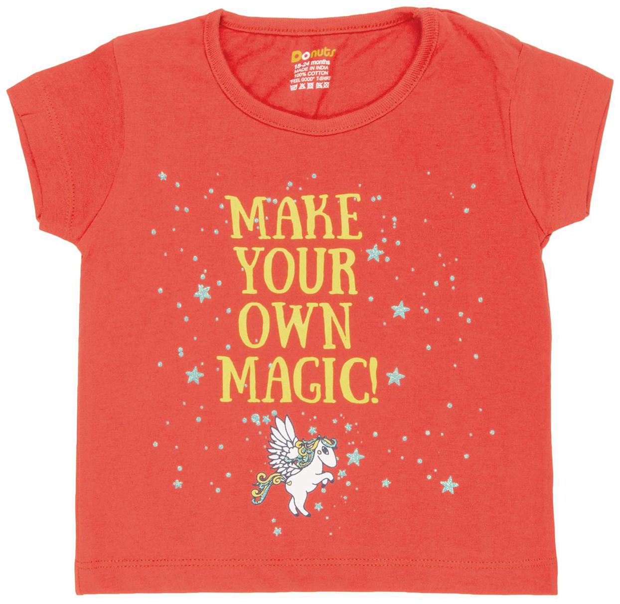 Donuts Cotton Printed T shirt for Baby Girl - Red 
Donuts Cotton Printed T shirt for Baby Girl - Red