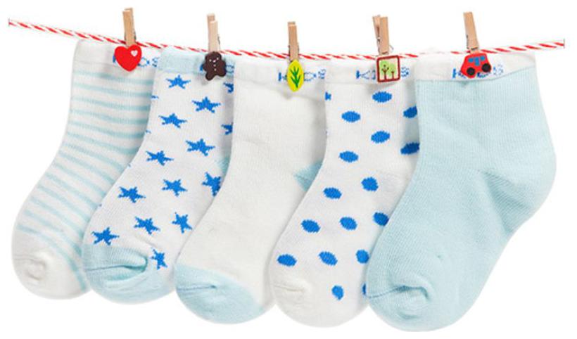 FOOTPRINTS Organic cotton Baby Socks-12-30 Months - Pack of 5 Pairs - Blue
FOOTPRINTS Organic cotton Baby Socks-12-30 Months - Pack of 5 Pairs - Blue