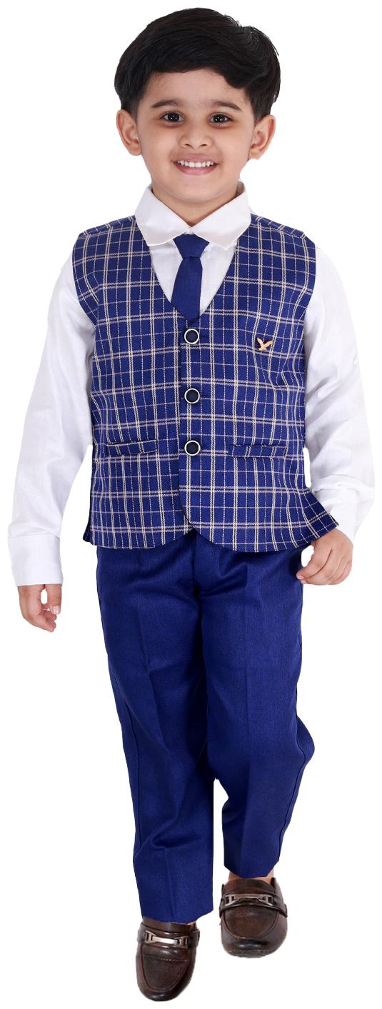 Fourfolds Ethnic Wear 3 Piece Suit Set with Bow-Tie Shirt Trousers and Waistcoat for Kids and Boys FC037 Blue
Fourfolds Ethnic Wear 3 Piece Suit Set with Bow-Tie Shirt Trousers and Waistcoat for Kids and Boys FC037 Blue