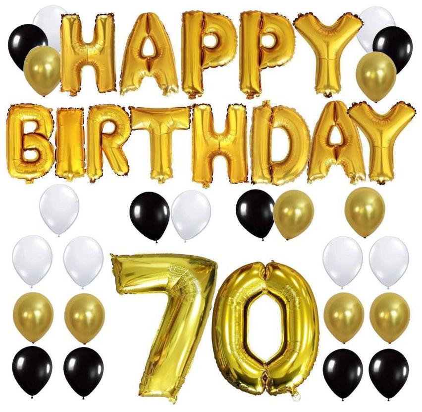 Happy Birthday Gold Letter Foil Black Gold White Latex Balloons 70 No Perfect combo for decoration on Birthday
Happy Birthday Gold Letter Foil Black Gold White Latex Balloons 70 No Perfect combo for decoration on Birthday