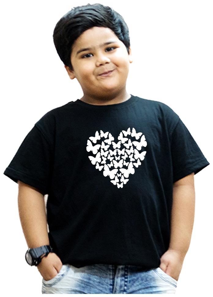 HEYUZE Boy Cotton Solid T-shirt - Black