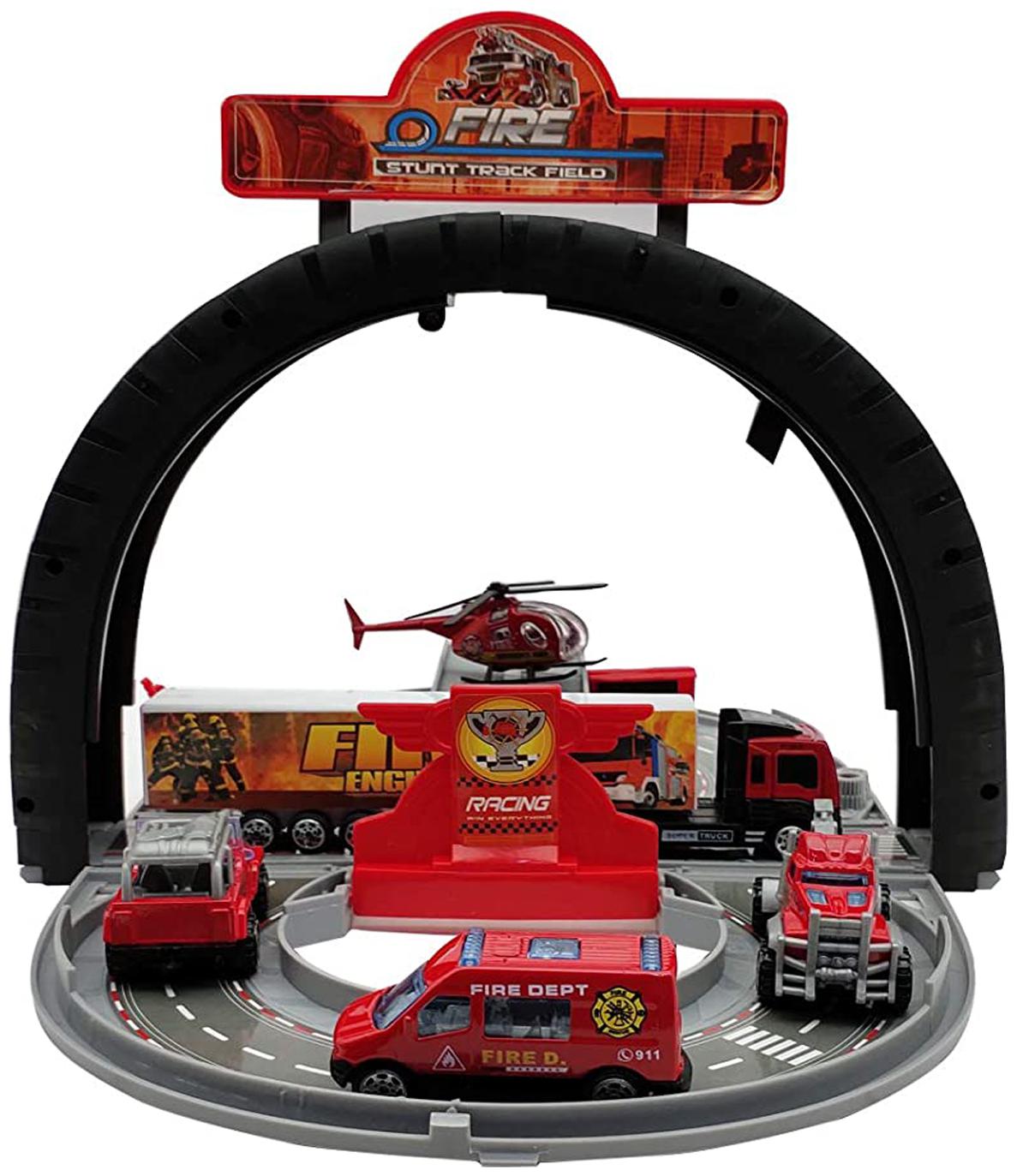 Honeybun Pretend Play Fire Rescue Team Stunt Track Set Toy with 5 Rescue Vehicles for Kids
Honeybun Pretend Play Fire Rescue Team Stunt Track Set Toy with 5 Rescue Vehicles for Kids