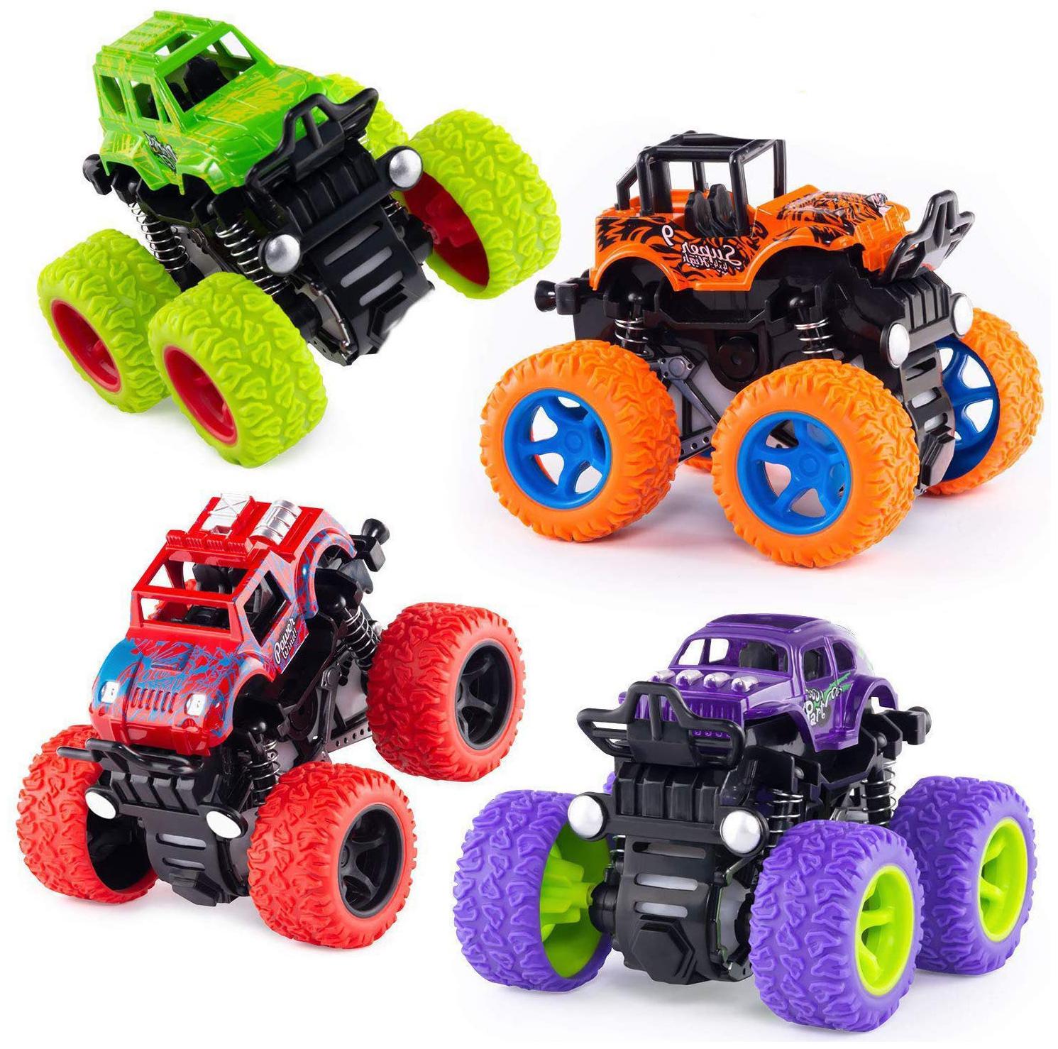Honeybun Unbreakable Toys 4wd Mini Monster Trucks Die cast Inertial 360 Degree Rotating Off-Road Climbing Vehicle Simulation Stunt Swing Toy Big Wheel Truck Car (Set of 4)
Honeybun Unbreakable Toys 4wd Mini Monster Trucks Die cast Inertial 360 Degree Rotating Off-Road Climbing Vehicle Simulation Stunt Swing Toy Big Wheel Truck Car (Set of 4)