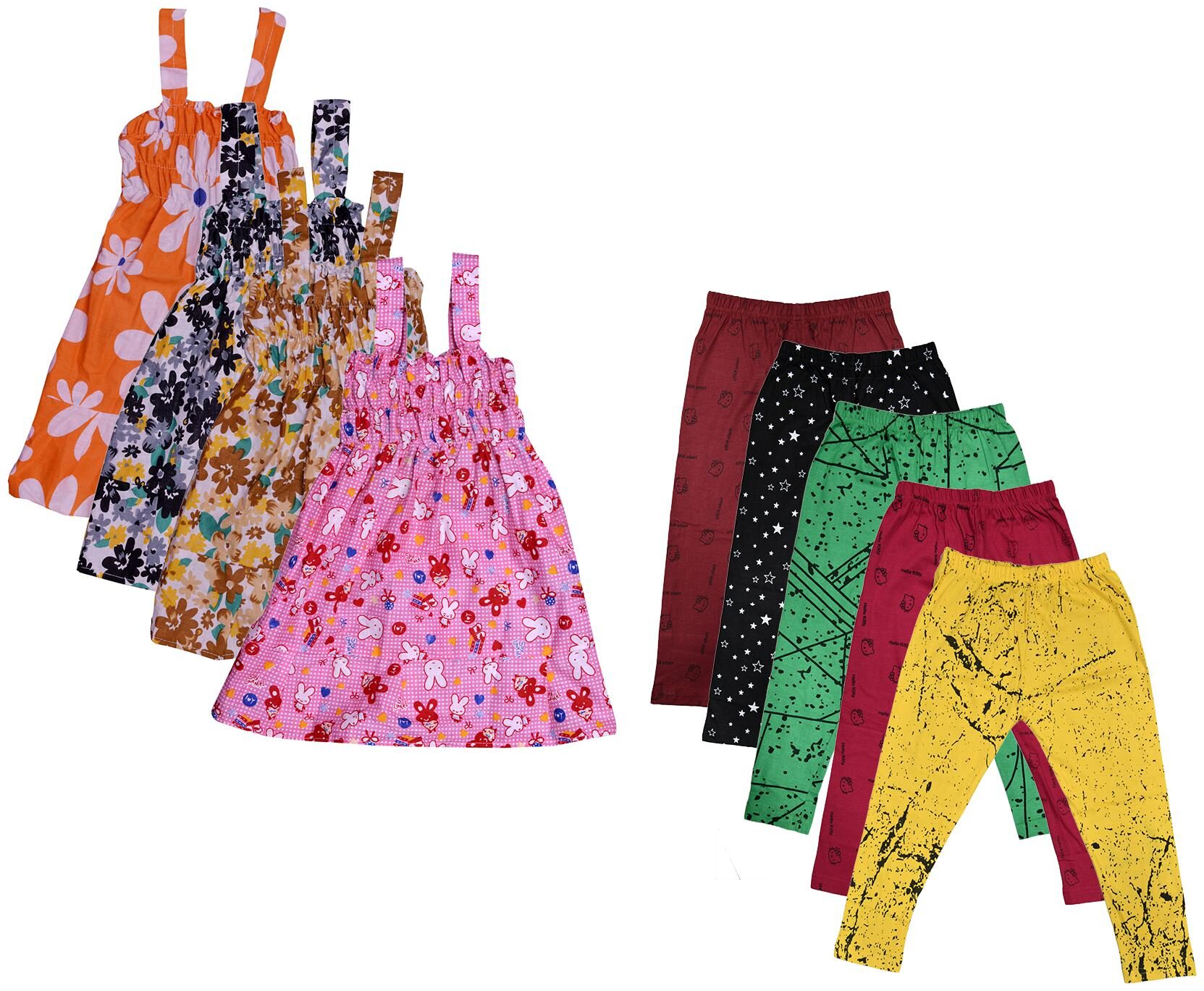 Kavya Girl Cotton Top Bottom Set - Multi
