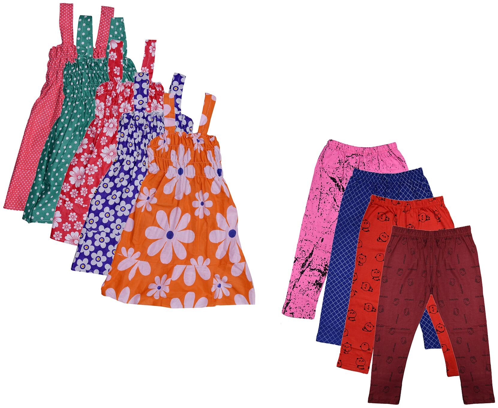 Kavya Girl Cotton Top Bottom Set - Multi