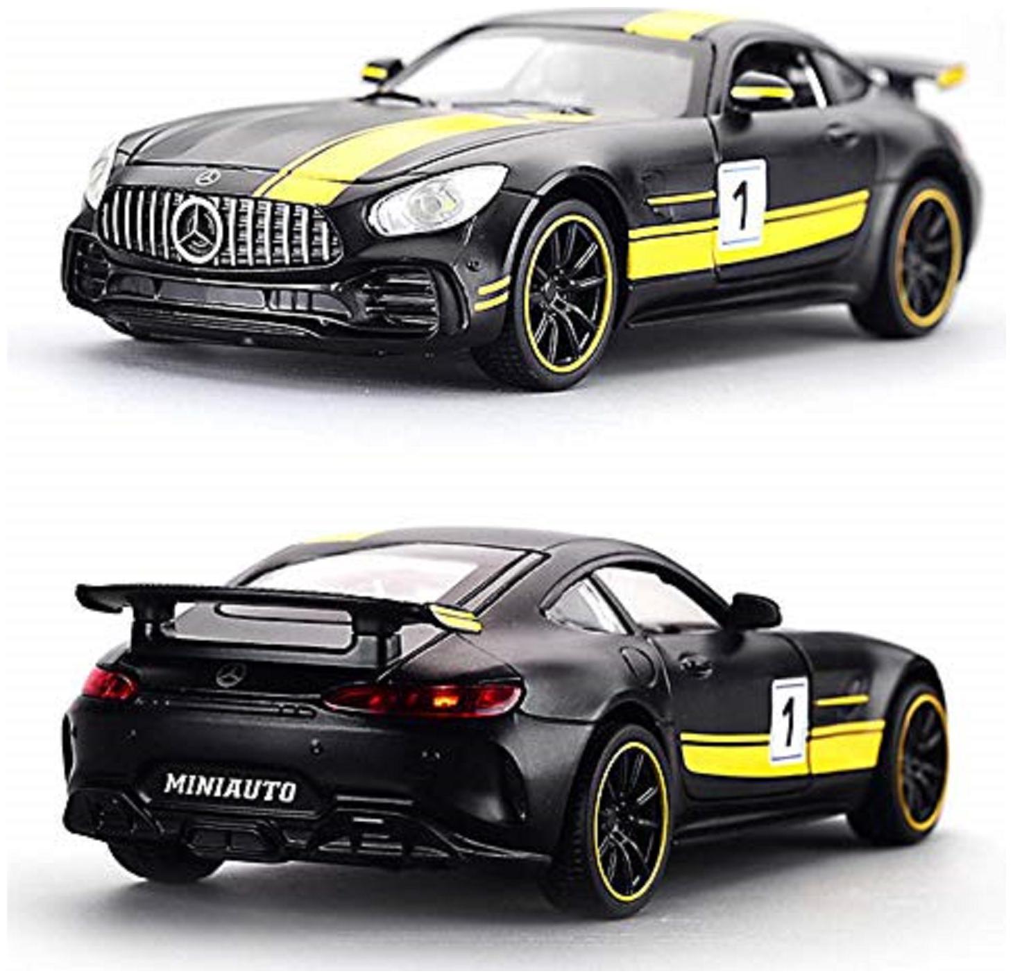 KTRS Die-Cast 4 Wheel Drive Metal Benz AMG GT3 Pull Back Car with 4 Openable Doors Engine Cover Tail with Front and Rear Light and Music
KTRS Die-Cast 4 Wheel Drive Metal Benz AMG GT3 Pull Back Car with 4 Openable Doors Engine Cover Tail with Front and Rear Light and Music