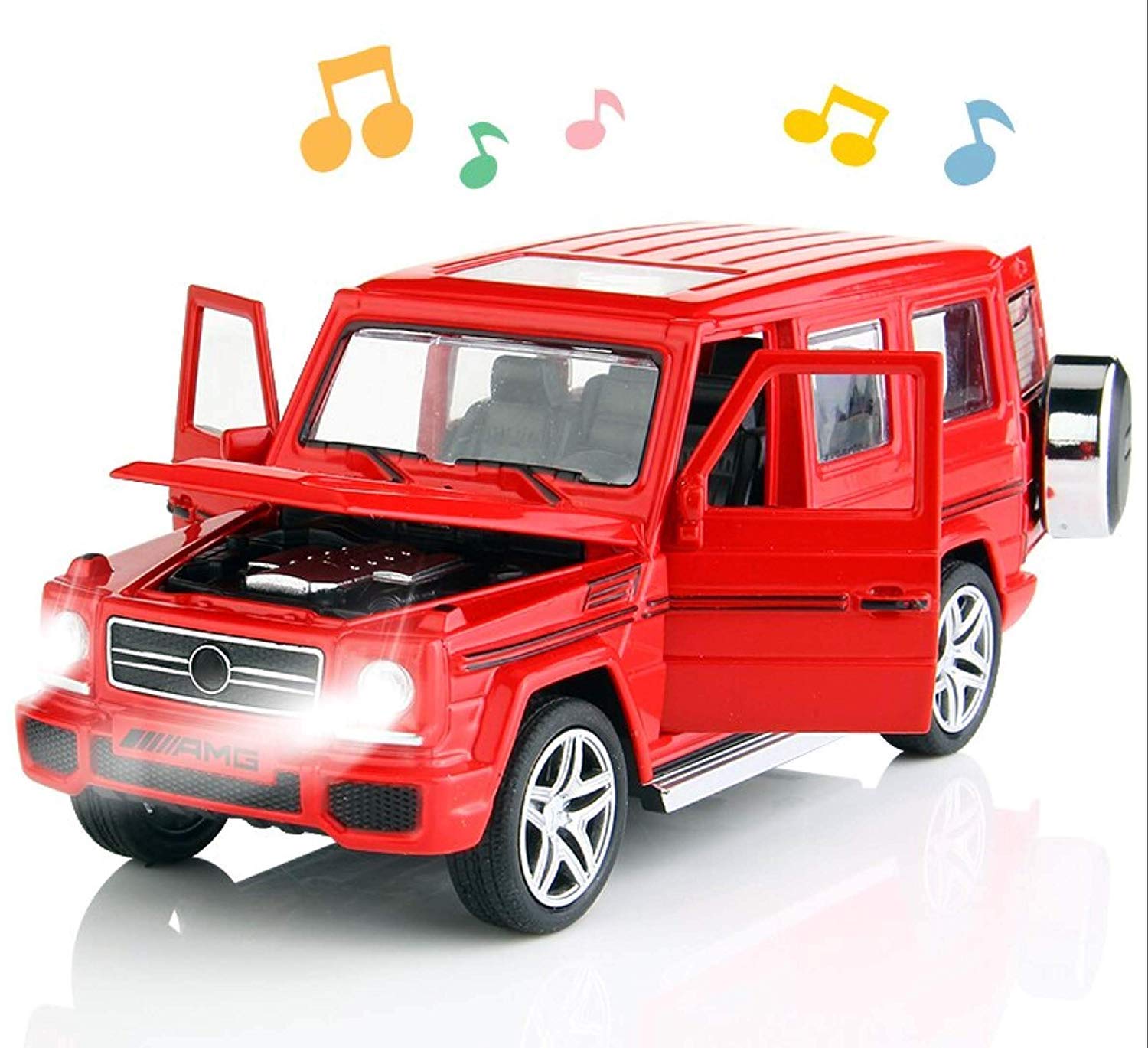 KTRS ENTERPRISE Metal Mercedes-Benz AMG G55 1 32 Scale Metal Die-Cast Pull Back Car 4 Openable Doors Musical Sound Light Best for Kids (Multi Color)
KTRS ENTERPRISE Metal Mercedes-Benz AMG G55 1 32 Scale Metal Die-Cast Pull Back Car 4 Openable Doors Musical Sound Light Best for Kids (Multi Color)