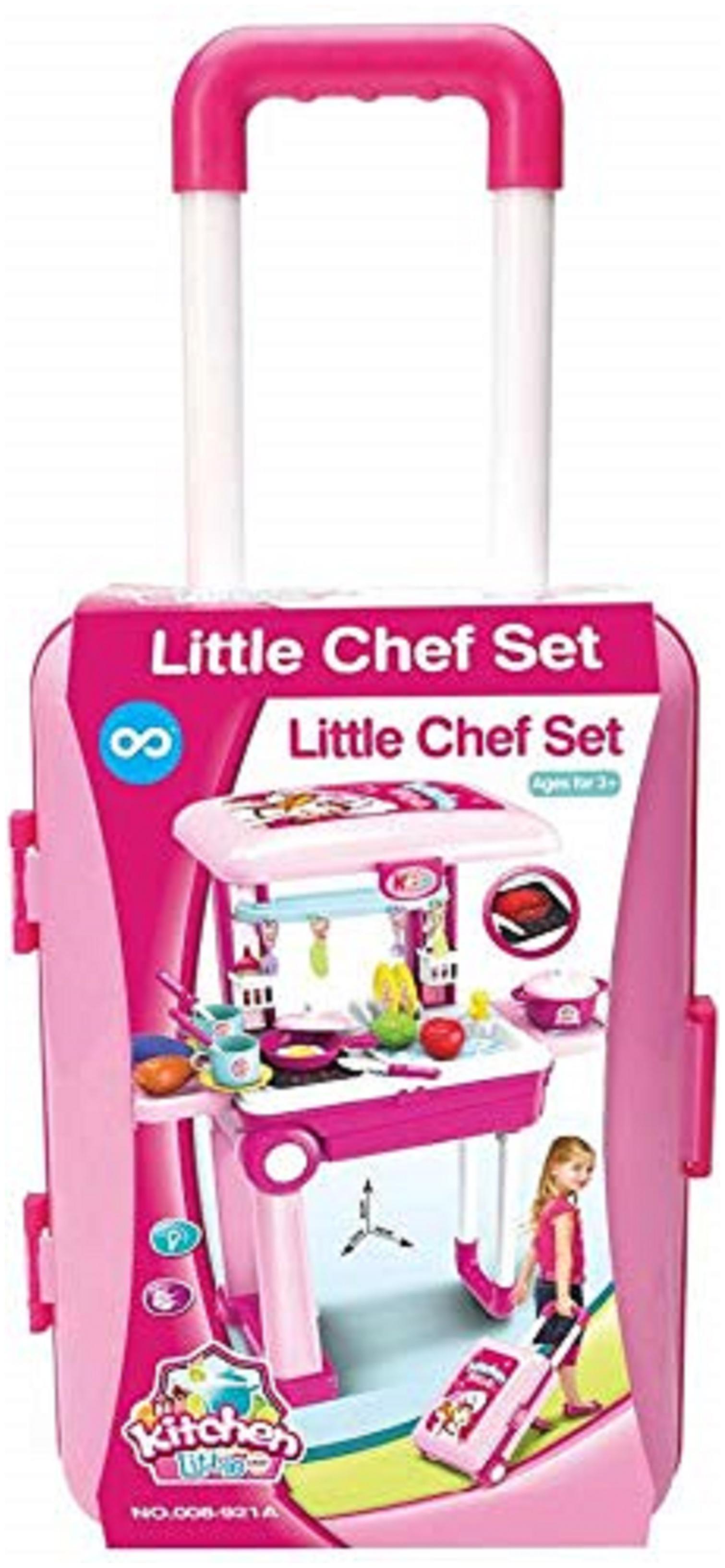 KTRS Little Chef 2 in 1 Kitchen Play Set Pretend Play Luggage Kitchen Kit for Kids with Suitcase Trolley Multi Color with Lights Sound
KTRS Little Chef 2 in 1 Kitchen Play Set Pretend Play Luggage Kitchen Kit for Kids with Suitcase Trolley Multi Color with Lights Sound