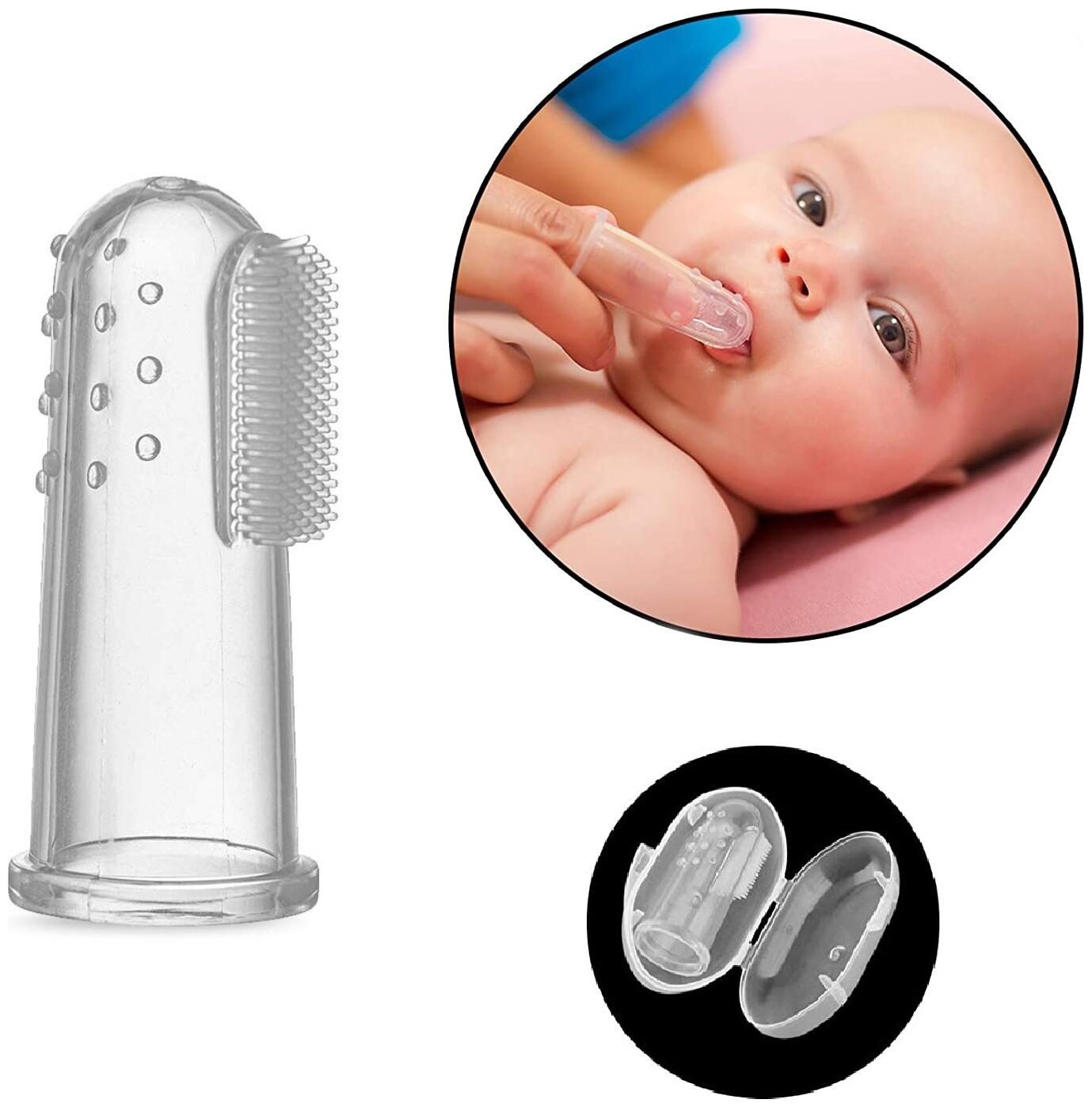 MARKETON Transparent Silicone Kids Finger Toothbrush Cleaner for Teeth Tongue for Kids Baby (Pack of 1) Transparent
MARKETON Transparent Silicone Kids Finger Toothbrush Cleaner for Teeth Tongue for Kids Baby (Pack of 1) Transparent