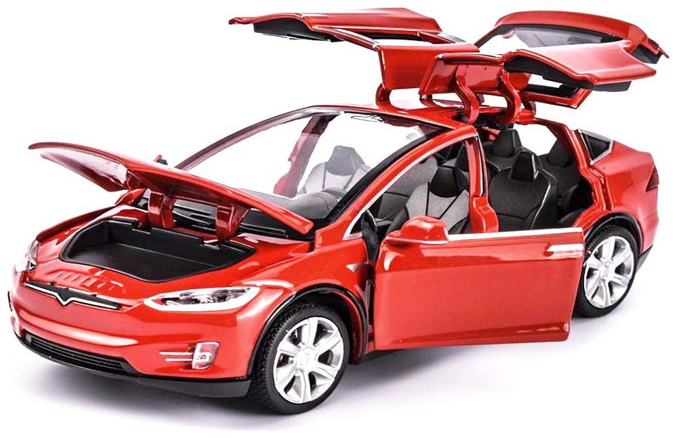 Model X Die-Cast 4 Wheel Drive Metal Car Pull Back with 6 Openable Doors Engine Cover Tail with Front and Rear Light Music
Model X Die-Cast 4 Wheel Drive Metal Car Pull Back with 6 Openable Doors Engine Cover Tail with Front and Rear Light Music