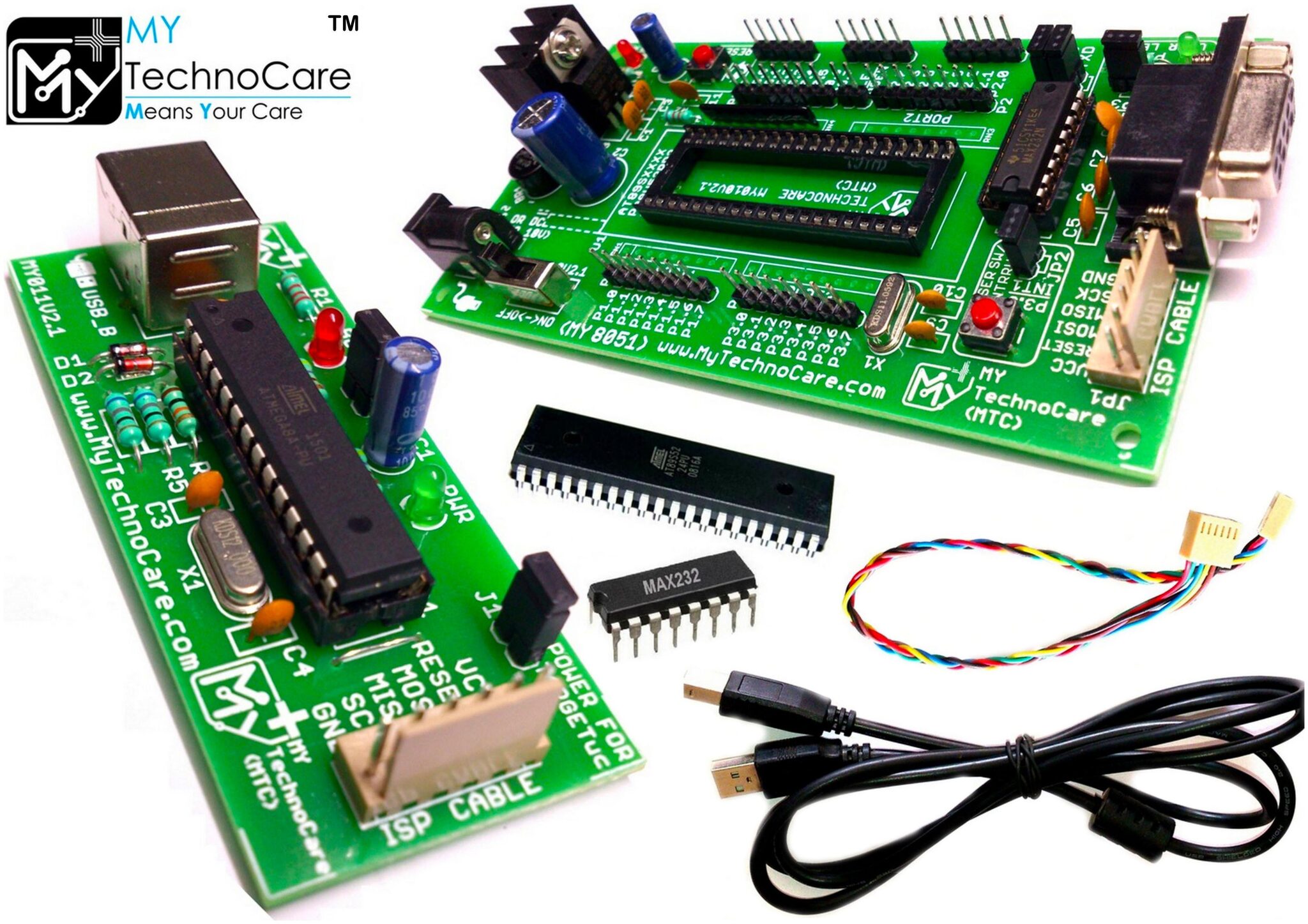 MY TechnoCare 8051 Microcontroller Development Board With USB Programmer electronic board Atmel AT89S52 Microcontroller MAX232 Electronics IC
MY TechnoCare 8051 Microcontroller Development Board With USB Programmer electronic board Atmel AT89S52 Microcontroller MAX232 Electronics IC