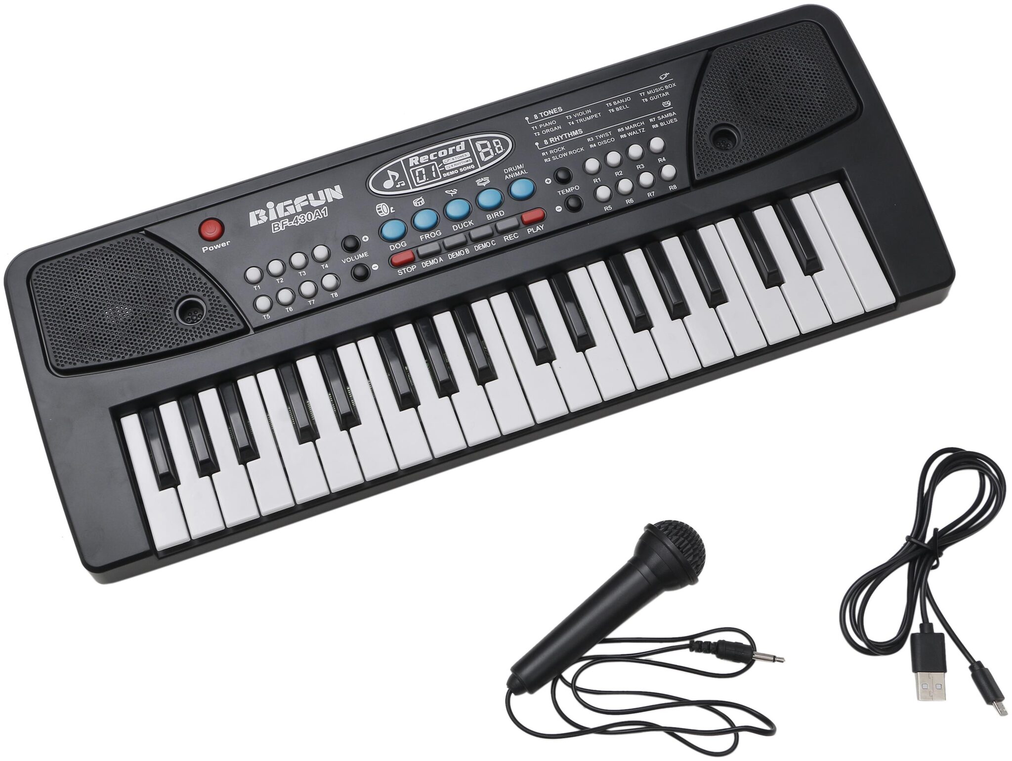 R L SONS Key Piano Keyboard Toy with DC Power Option 8 Tones and 8 Rhythms Recording and Mic for Kids 
R L SONS Key Piano Keyboard Toy with DC Power Option 8 Tones and 8 Rhythms Recording and Mic for Kids