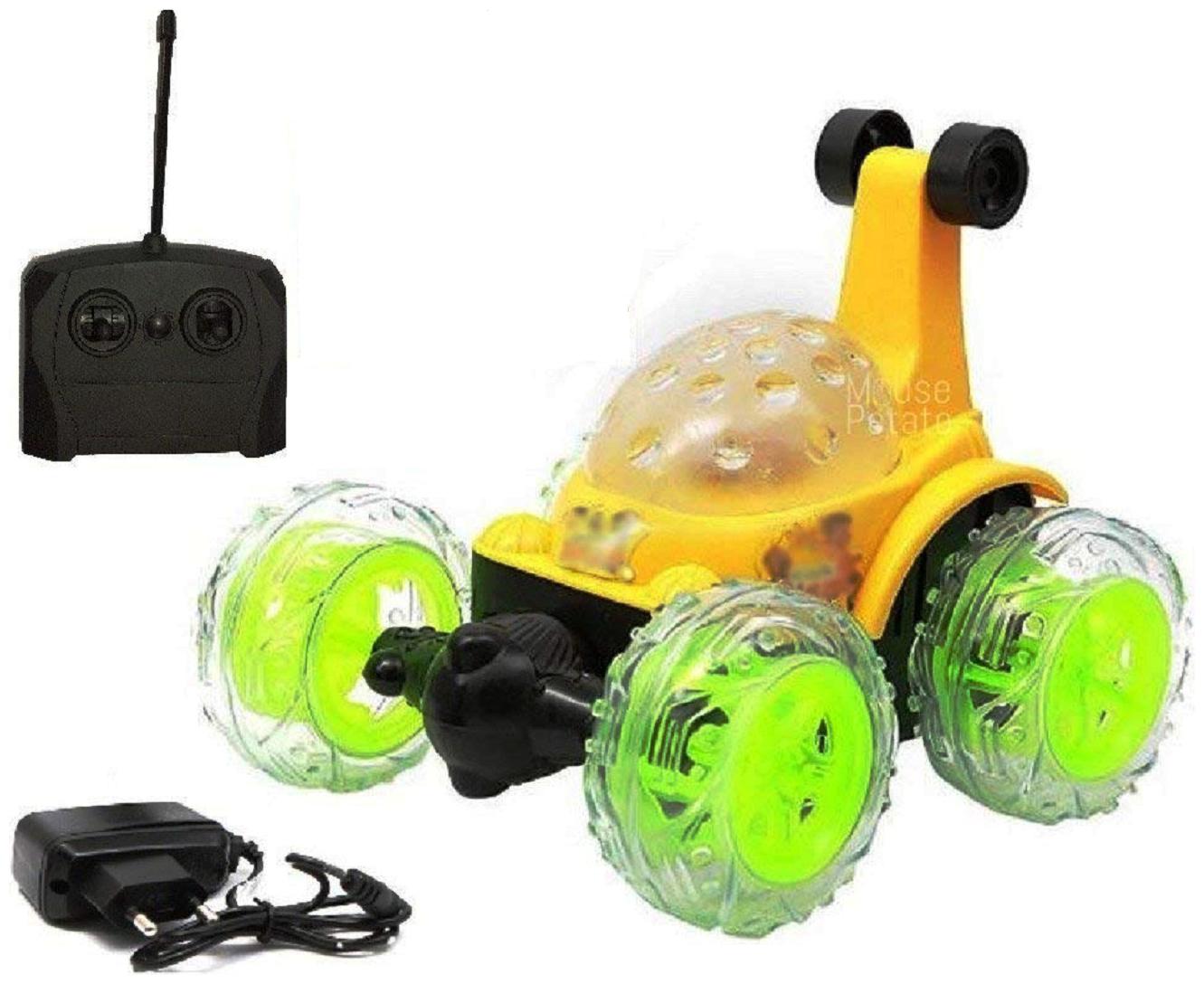 RC Full Function Radio Remote Control Toy 360 deg Rotating Stunt Car with Light Music and Rechargeable Batteries for Boys Kids (Yellow)
RC Full Function Radio Remote Control Toy 360 deg Rotating Stunt Car with Light Music and Rechargeable Batteries for Boys Kids (Yellow)