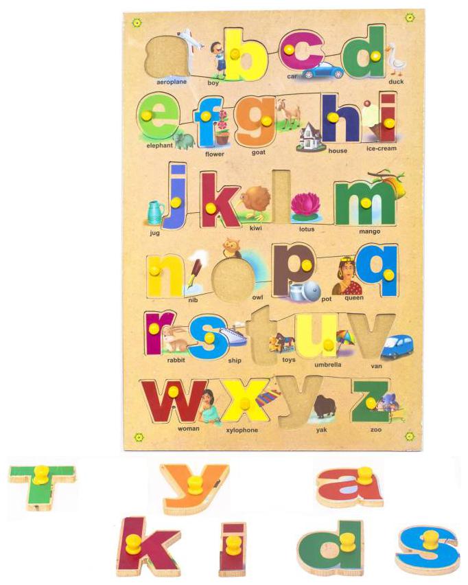 Toyvala Pinewood Wooden Jigsaw Puzzle Board for Kids - Alphabet Small Letter with Pics - Learning Educational Gift for Kids (26 pcs)
Toyvala Pinewood Wooden Jigsaw Puzzle Board for Kids - Alphabet Small Letter with Pics - Learning Educational Gift for Kids (26 pcs)