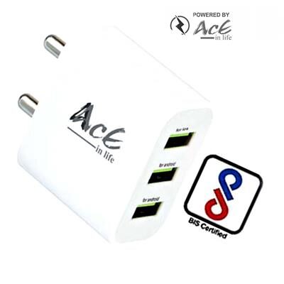 AcE(2 1AMP 1AMP) 3USB Ultra fast Charging with 2 USB SLOTS 2 4Amp Output ACE-2109(HTC)(2 1AMP 1AMP) 3USB
AcE(2 1AMP 1AMP) 3USB Ultra fast Charging with 2 USB SLOTS 2 4Amp Output ACE-2109(HTC)(2 1AMP 1AMP) 3USB