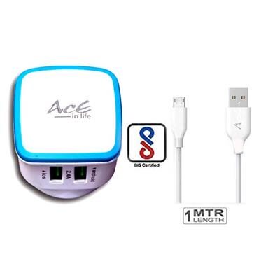AcE(2 1AMP 1AMP) 2 USB Ultra fastCharging with 2 USB SLOTS 2 4Amp Output Max Charger With USB Data Cable ACE-2112 BLUE(IPHONEX)(2 1AMP 1AMP) 2 USB
AcE(2 1AMP 1AMP) 2 USB Ultra fastCharging with 2 USB SLOTS 2 4Amp Output Max Charger With USB Data Cable ACE-2112 BLUE(IPHONEX)(2 1AMP 1AMP) 2 USB