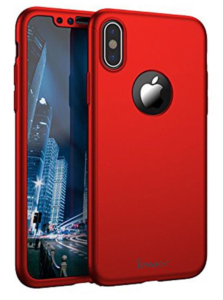 Apple Iphone X 360 Degree Full Body Protection Front Back Case Cover (iPaky Style) with Tempered Glass for Apple Iphone X Red
Apple Iphone X 360 Degree Full Body Protection Front Back Case Cover (iPaky Style) with Tempered Glass for Apple Iphone X Red