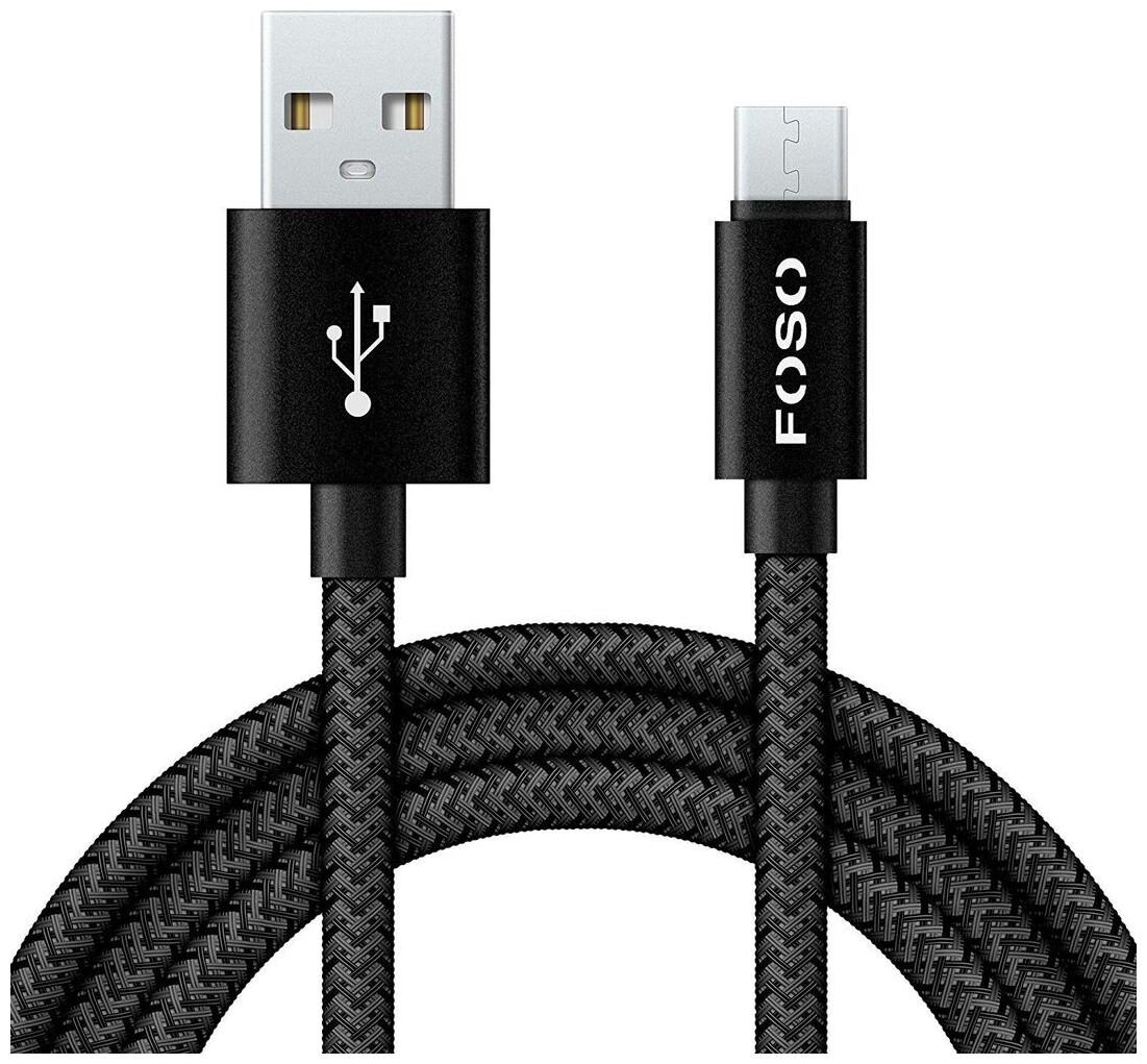 Foso(TM) Nylon Braided Micro USB Cable For Charging Sync Data to Android SmartPhones (Black Braided)
Foso(TM) Nylon Braided Micro USB Cable For Charging Sync Data to Android SmartPhones (Black Braided)