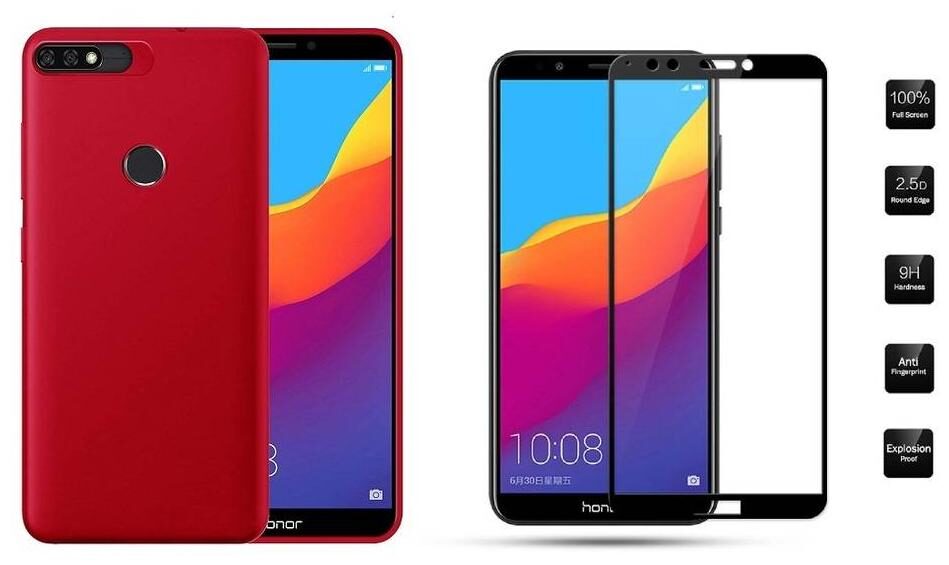 Mascot Max Red Silicon back cover Premium Quality case with (black) 9H tempered glass 2 5D Glass for Huawei Honor 7C
Mascot Max Red Silicon back cover Premium Quality case with (black) 9H tempered glass 2 5D Glass for Huawei Honor 7C