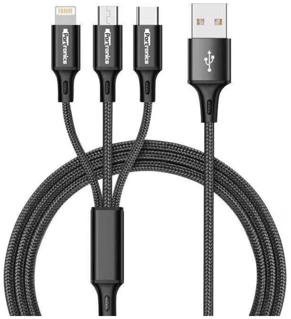 Portronics POR 1051 Charging Only 3 in 1 (Lightning Micro USB Type-C) Cable ( 1 2 m Black )
Portronics POR 1051 Charging Only 3 in 1 (Lightning Micro USB Type-C) Cable ( 1 2 m Black )