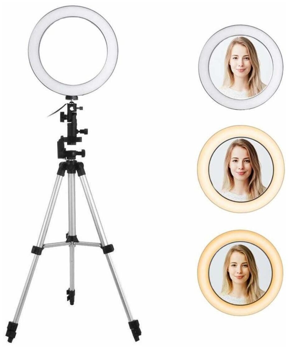 TSV Selfie Ring Light with 3110 Tripod Stand Flexible Phone Holder for Live Stream Makeup Tiktok Musically and Other Phone s App with 3 Mode Light
TSV Selfie Ring Light with 3110 Tripod Stand Flexible Phone Holder for Live Stream Makeup Tiktok Musically and Other Phone s App with 3 Mode Light
