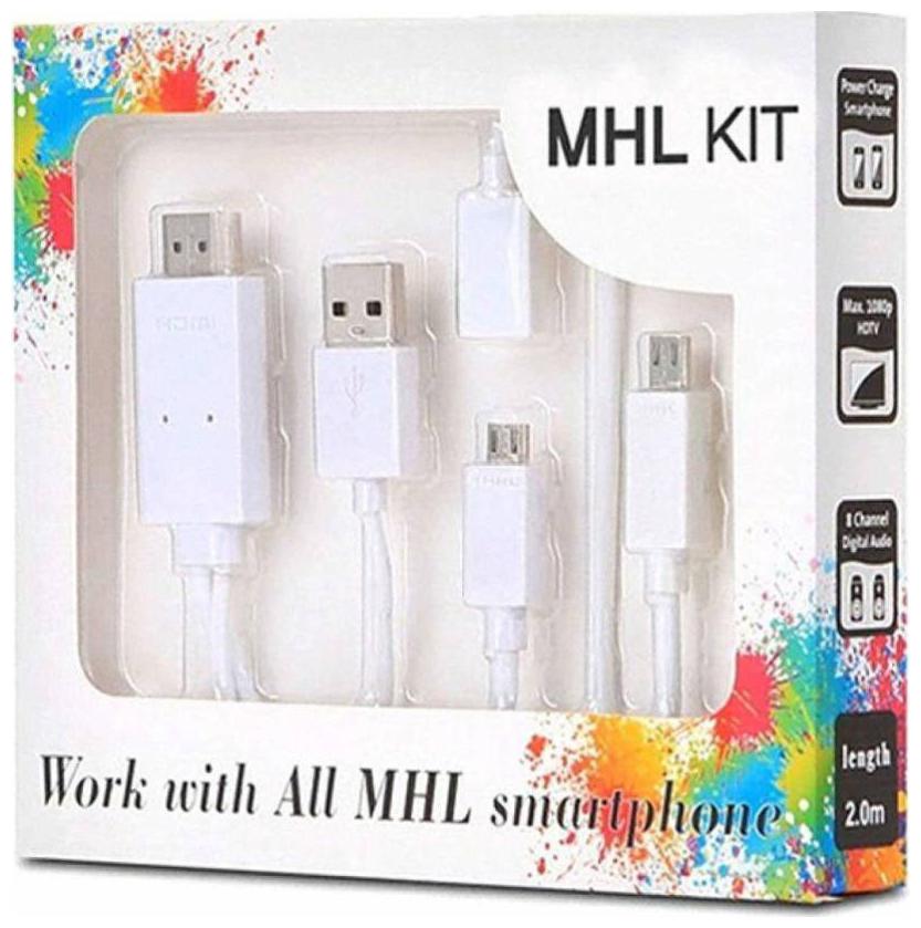 TSV Universal Micro USB to HDMI Cable Full HDMI Cable (Compatible with All MHL Supports Deviecs White)
TSV Universal Micro USB to HDMI Cable Full HDMI Cable (Compatible with All MHL Supports Deviecs White)