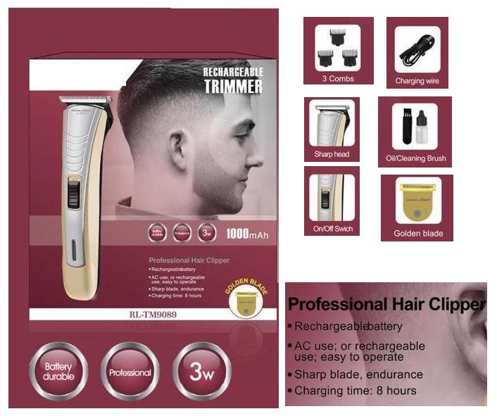 ROCK LiGHT RL-TM9089 3 Watt 1000 mAh Professional Rechargeable Hair Trimmer AC Usable (Gold)
ROCK LiGHT RL-TM9089 3 Watt 1000 mAh Professional Rechargeable Hair Trimmer AC Usable (Gold)