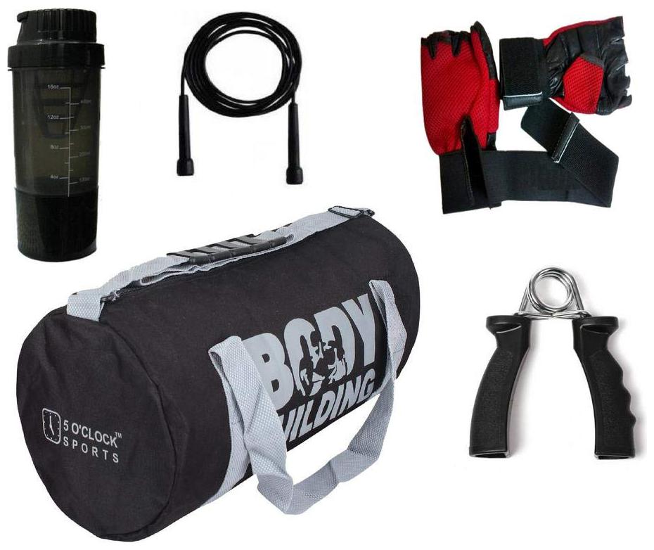 5 o clock Sports Gym Bag for Men Combo Black Body Building Gym Bag Red Gloves Skipping Rope 650 ml Shaker with Hand Gripper Gym and Fitness kit
5 o clock Sports Gym Bag for Men Combo Black Body Building Gym Bag Red Gloves Skipping Rope 650 ml Shaker with Hand Gripper Gym and Fitness kit