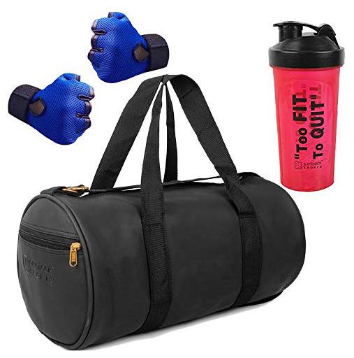 5 O CLOCK SPORTS Gym Bag Combo Set Enclosed with Soft Leather Gym Bag for Men Fitness - Black Colour Classic Shaker - Red Colour and Leather Gym Gloves -Blue
5 O CLOCK SPORTS Gym Bag Combo Set Enclosed with Soft Leather Gym Bag for Men Fitness - Black Colour Classic Shaker - Red Colour and Leather Gym Gloves -Blue