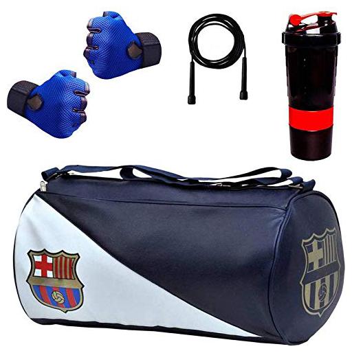 5 O CLOCK SPORTS Gym Bag Combo Set Enclosed with Soft Leather Gym Bag for Men Fitness - Blue FCB Blue Gym Gloves Red Spider Shaker Black Skipping Rope
5 O CLOCK SPORTS Gym Bag Combo Set Enclosed with Soft Leather Gym Bag for Men Fitness - Blue FCB Blue Gym Gloves Red Spider Shaker Black Skipping Rope