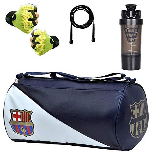 5 O CLOCK SPORTS Gym Bag Combo Set Enclosed with Soft Leather Gym Bag for Men Fitness - Blue FCB Green Gym Gloves Black Cyclone Shaker Black Skipping Rope
5 O CLOCK SPORTS Gym Bag Combo Set Enclosed with Soft Leather Gym Bag for Men Fitness - Blue FCB Green Gym Gloves Black Cyclone Shaker Black Skipping Rope