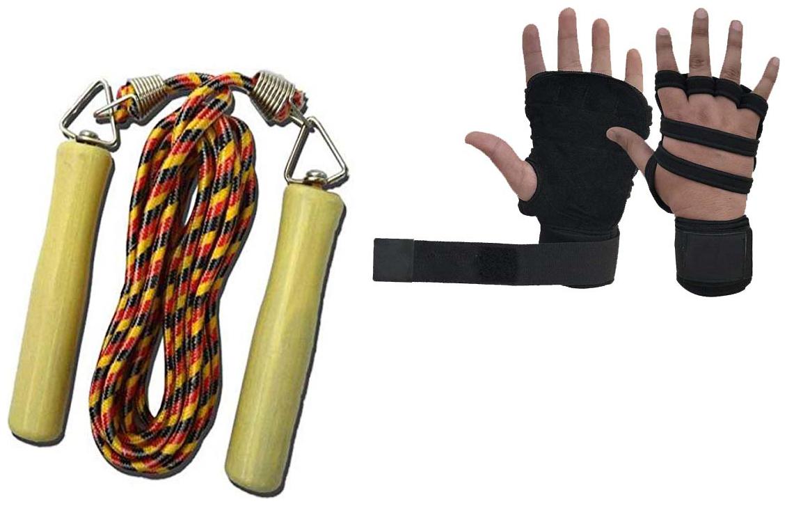Gymwar Fitness Accessories Eqiupment COMBO OF Gym Glove And Wooden Skipping Rope for Men Women Children Freestyle Skipping Rope
Gymwar Fitness Accessories Eqiupment COMBO OF Gym Glove And Wooden Skipping Rope for Men Women Children Freestyle Skipping Rope