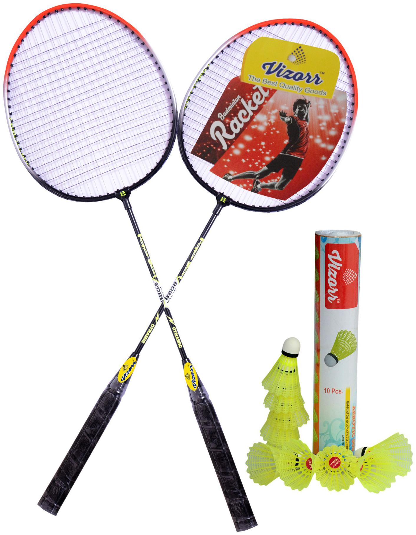 Vizorr Combo of 2028 Badminton Multicolor Strung Badminton Racquet (G4 - 3 25 inch 310 g) and Aerotic-006 Nylon Shuttle cock (10 pcs )
Vizorr Combo of 2028 Badminton Multicolor Strung Badminton Racquet (G4 - 3 25 inch 310 g) and Aerotic-006 Nylon Shuttle cock (10 pcs )