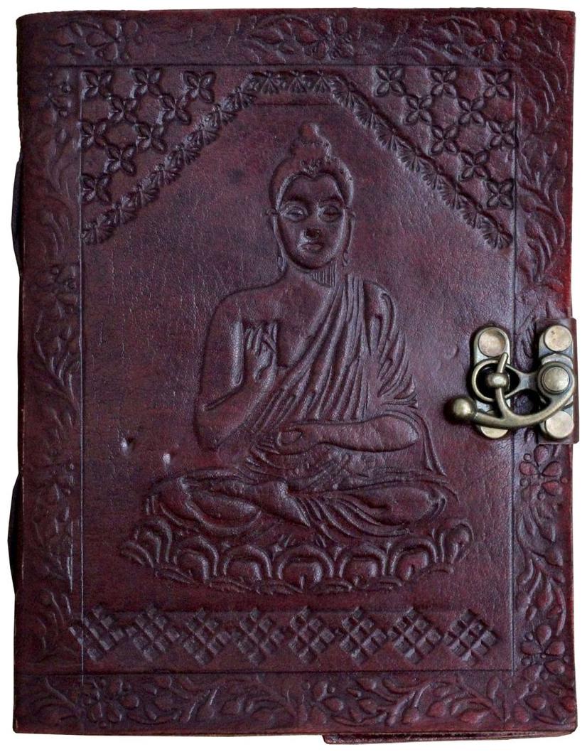 Anshika International Pure Genuine Real Vintage Hunter Leather Handmade paper Notebook Diary With attractive Metal Lock and Engraved Buddha - Size of (H) 7 (L) 5 inch
Anshika International Pure Genuine Real Vintage Hunter Leather Handmade paper Notebook Diary With attractive Metal Lock and Engraved Buddha - Size of (H) 7 (L) 5 inch
