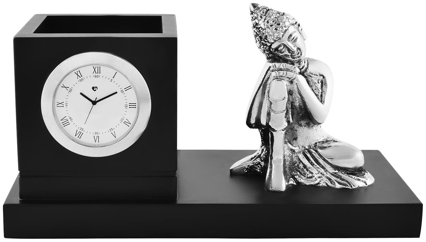 archies Buddha Statue Pen Holder with Clock for Home Decor in Silver Color Made with Brass and Wood (10x29 cms) 1 pc Set
archies Buddha Statue Pen Holder with Clock for Home Decor in Silver Color Made with Brass and Wood (10x29 cms) 1 pc Set
