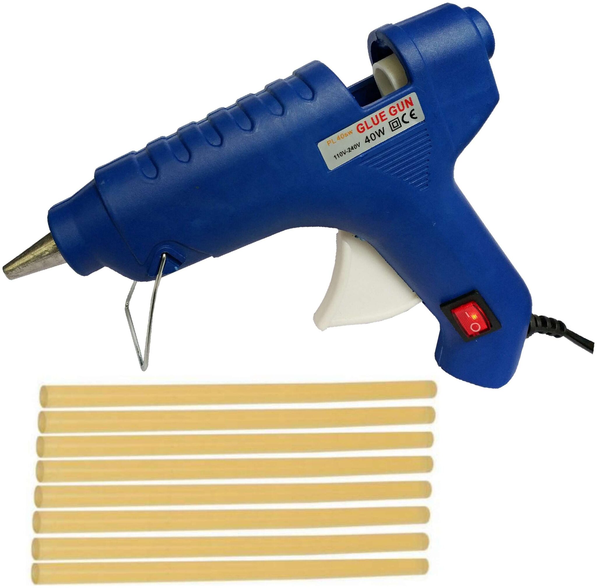 BOND BLUE 40W 40 WATT HOT MELT GLUE GUN (ON OFF SWITCH WITH INDICATOR) WITH 8 YELLOW GLUE STICKS
BOND BLUE 40W 40 WATT HOT MELT GLUE GUN (ON OFF SWITCH WITH INDICATOR) WITH 8 YELLOW GLUE STICKS