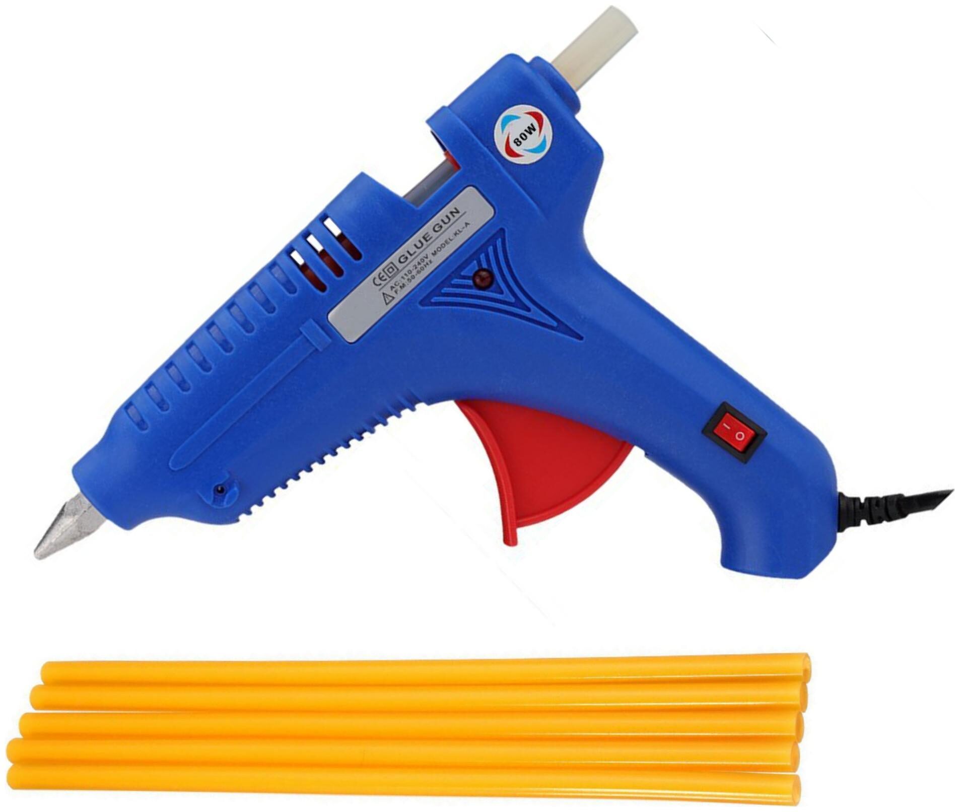 BOND BLUE 80W 80 WATT LEAK PROOF PROFESSIONAL HOT MELT GLUE GUN (ON OFF SWITCH AND INDICATOR) WITH 5 YELLOW GLUE STICKS
BOND BLUE 80W 80 WATT LEAK PROOF PROFESSIONAL HOT MELT GLUE GUN (ON OFF SWITCH AND INDICATOR) WITH 5 YELLOW GLUE STICKS