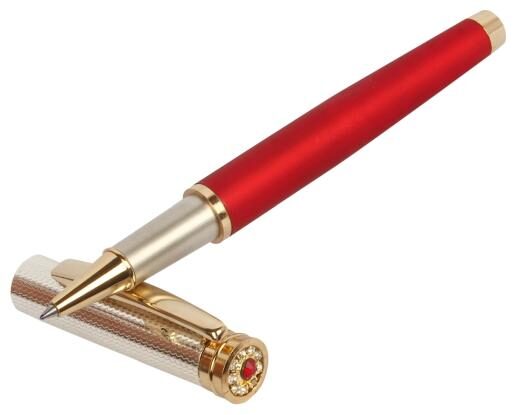 Genuine Oculus Mosaic-0924 Classic Style Metallic Roller Ball Pen With Red Golden Body and Diamond Studded Crown
Genuine Oculus Mosaic-0924 Classic Style Metallic Roller Ball Pen With Red Golden Body and Diamond Studded Crown
