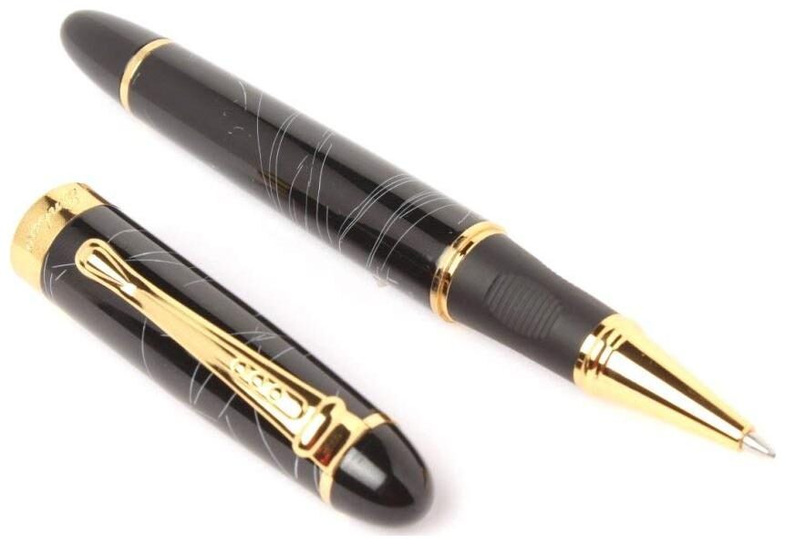 Jinhao X450 Rollerball Black White Waves Marbled Metal Body With Golden Trims Smooth Writing
Jinhao X450 Rollerball Black White Waves Marbled Metal Body With Golden Trims Smooth Writing