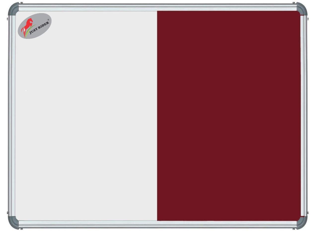 Just Rider Combination Board (Non Magnetic White Board with Pin-up Notice Board) Display Board for Home Kids Office and School Heavy-Duty Aluminium Frame (2x3 Feet) (60 x 90cm) Pack of one
Just Rider Combination Board (Non Magnetic White Board with Pin-up Notice Board) Display Board for Home Kids Office and School Heavy-Duty Aluminium Frame (2x3 Feet) (60 x 90cm) Pack of one