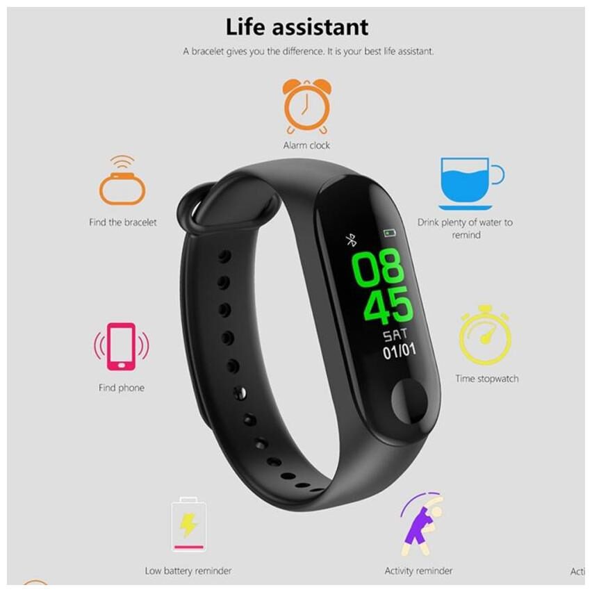 AFRODIVE Smart Bracelet M3 fitness Plus Sport Bracelet 0 96 TFT Touch Screen BT 4 0 Fitness Tracker Heart Rate Smart Wristband for iOS Android Smartphones
AFRODIVE Smart Bracelet M3 fitness Plus Sport Bracelet 0 96 TFT Touch Screen BT 4 0 Fitness Tracker Heart Rate Smart Wristband for iOS Android Smartphones