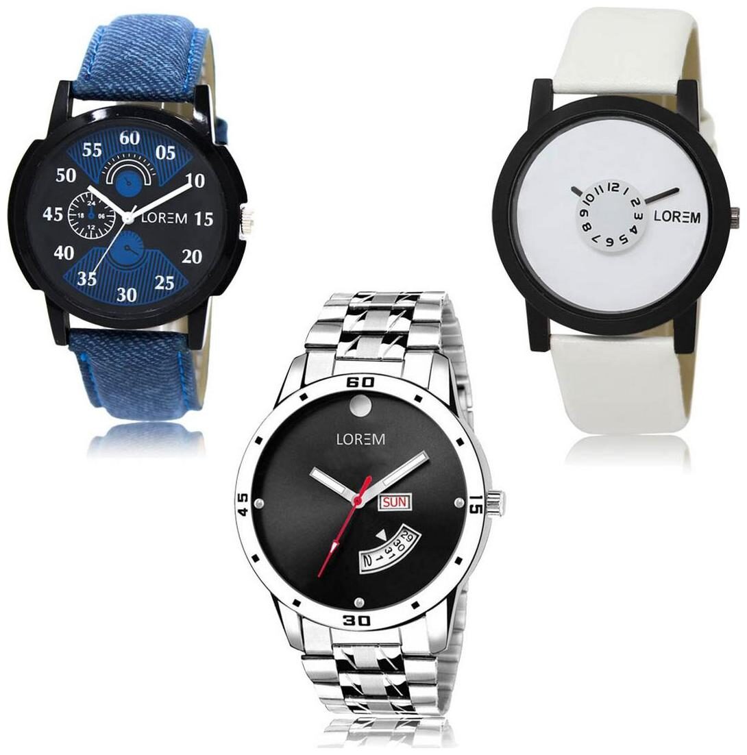 LOREM LK-02-26-104 Day Date Function New Stylish Precious Design Pack of 3 Men watches
LOREM LK-02-26-104 Day Date Function New Stylish Precious Design Pack of 3 Men watches