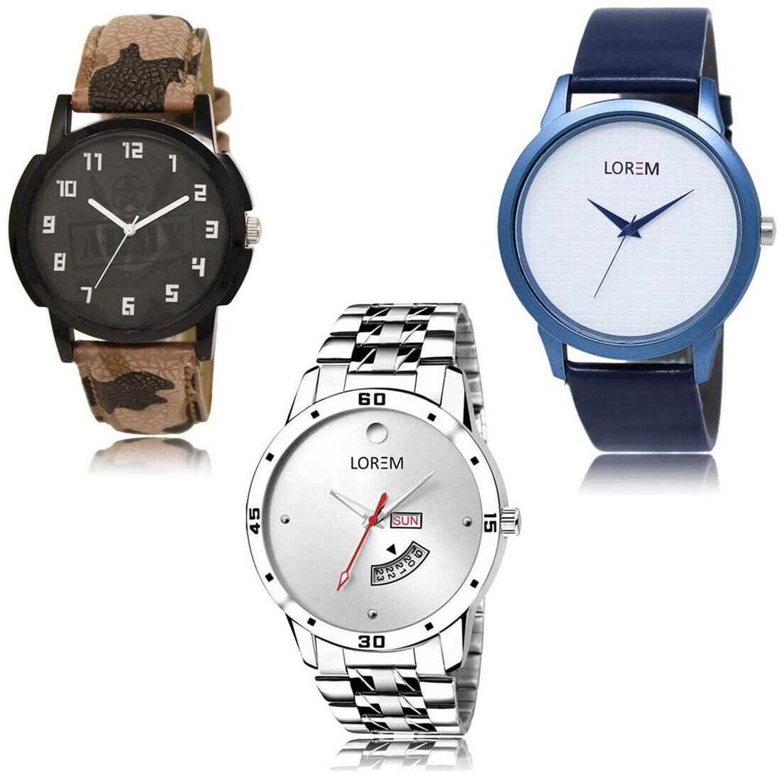 LOREM LK-03-33-103 Day Date Function New Stylish Precious Design Pack of 3 Men watches
LOREM LK-03-33-103 Day Date Function New Stylish Precious Design Pack of 3 Men watches