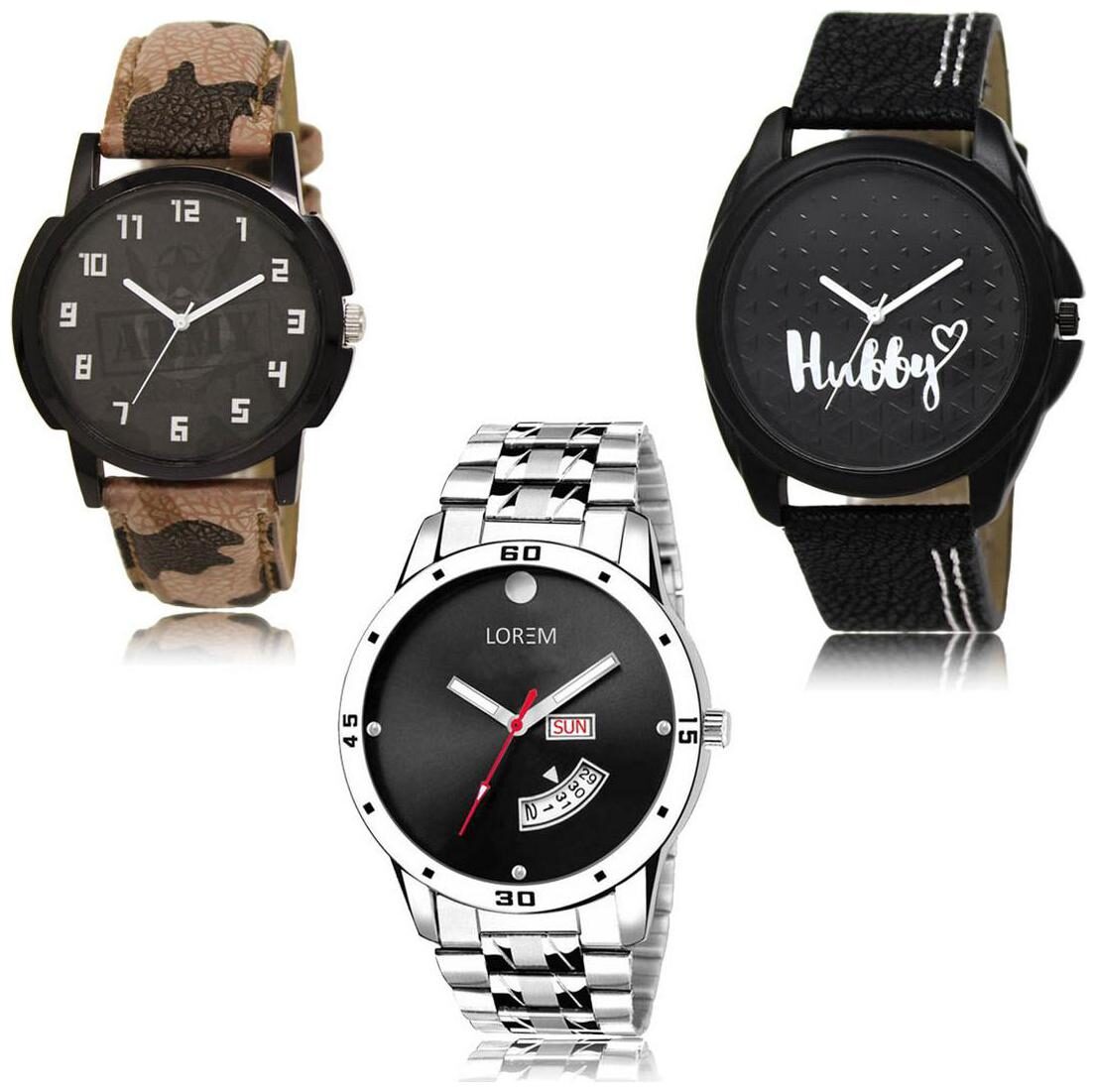 LOREM LK-03-31-104 Day Date Function New Stylish Precious Design Pack of 3 Men watches
LOREM LK-03-31-104 Day Date Function New Stylish Precious Design Pack of 3 Men watches