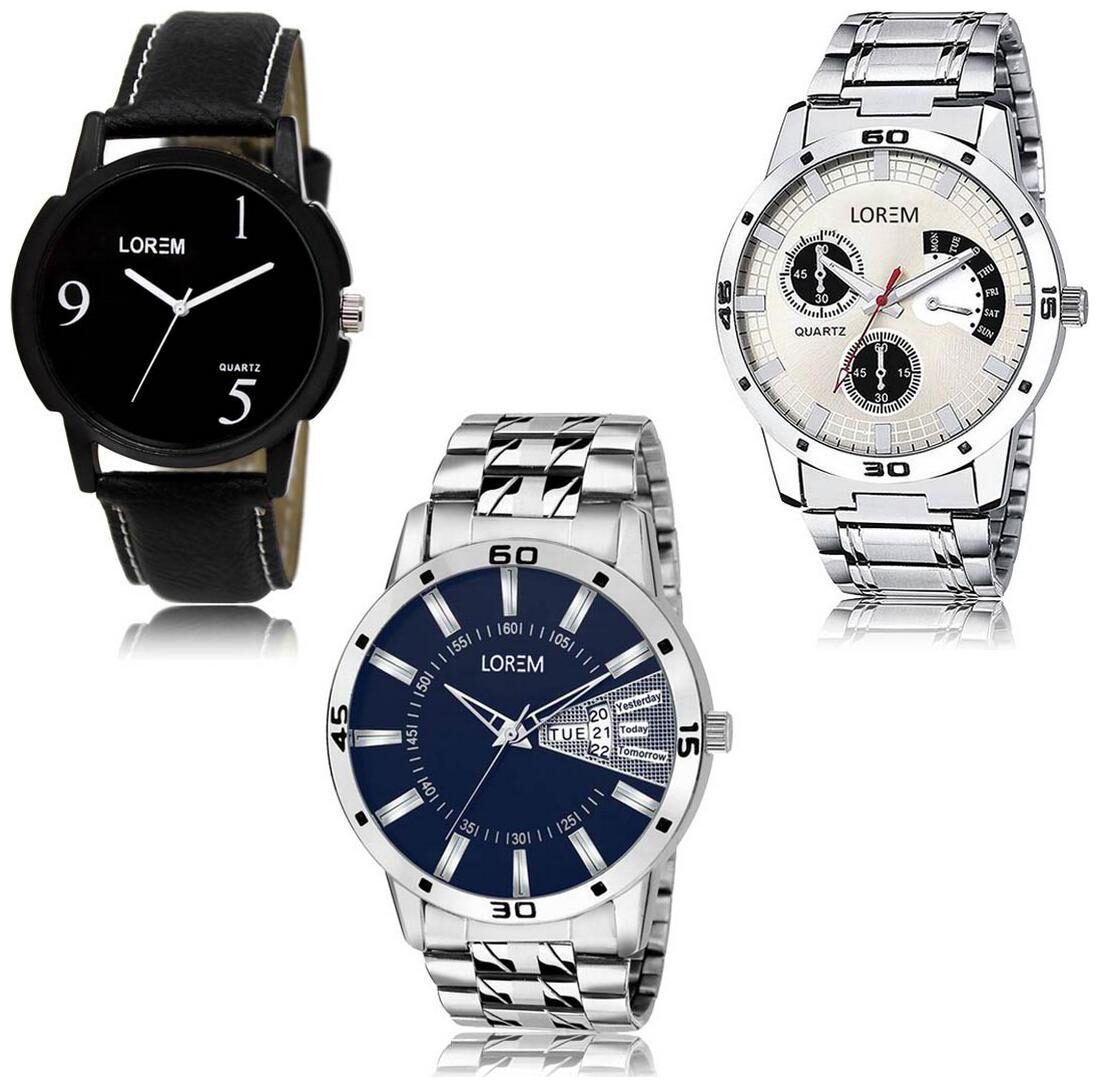 LOREM LK-06-101-102 Day Date Function Exclusive Designer Pack of 3 For Men watches
LOREM LK-06-101-102 Day Date Function Exclusive Designer Pack of 3 For Men watches
