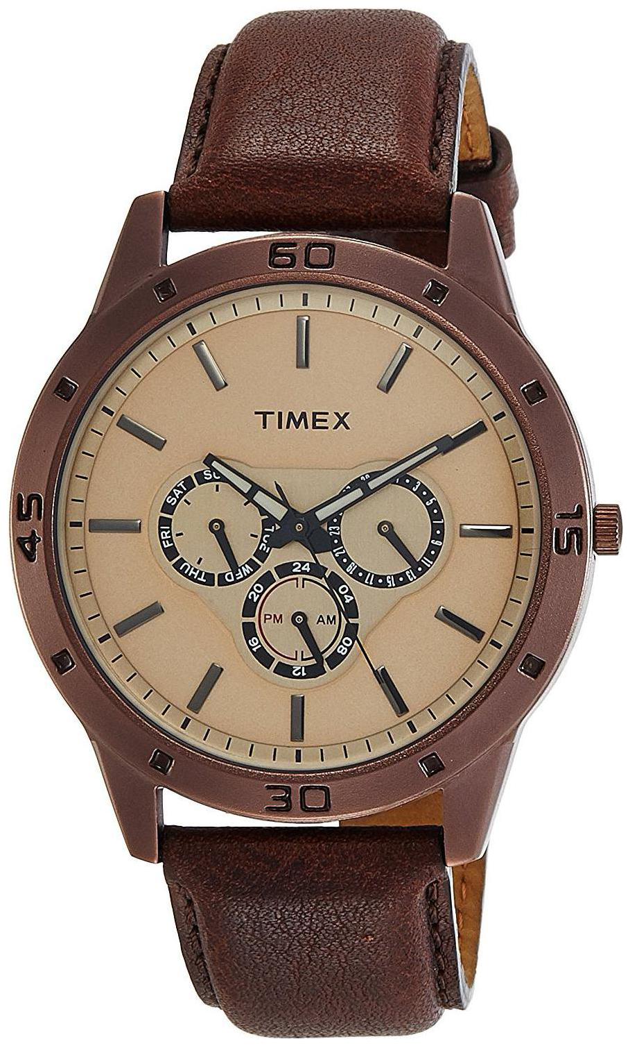 TIMEX TW000U915 DIAL BROWN ANALOG WATCH