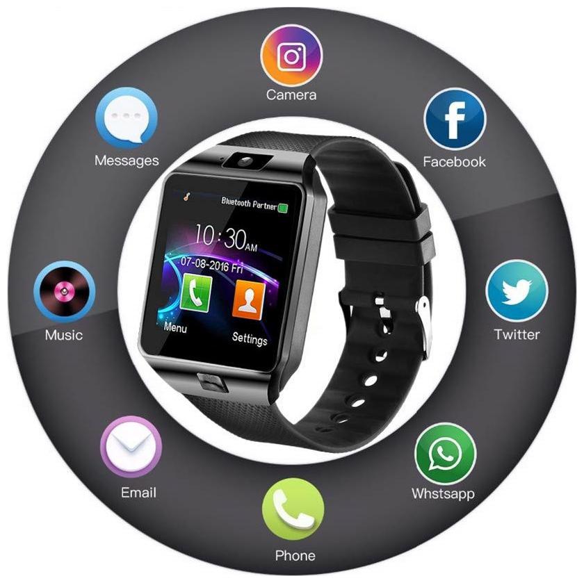 TSV Bluetooth Wireless DZ09 Smartwatch with Sim Card Activity Tracker Fitness Band Camera TF Compatible with All Smartphones (BLACK)
TSV Bluetooth Wireless DZ09 Smartwatch with Sim Card Activity Tracker Fitness Band Camera TF Compatible with All Smartphones (BLACK)