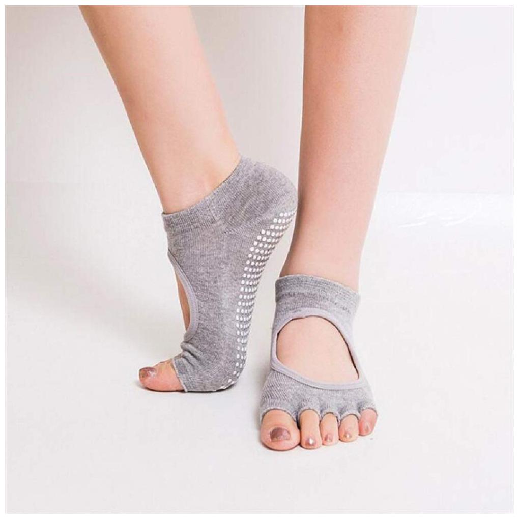 

1Pair Women Yoga Backless Five Toe Anti-Slip Ankle Grip Socks