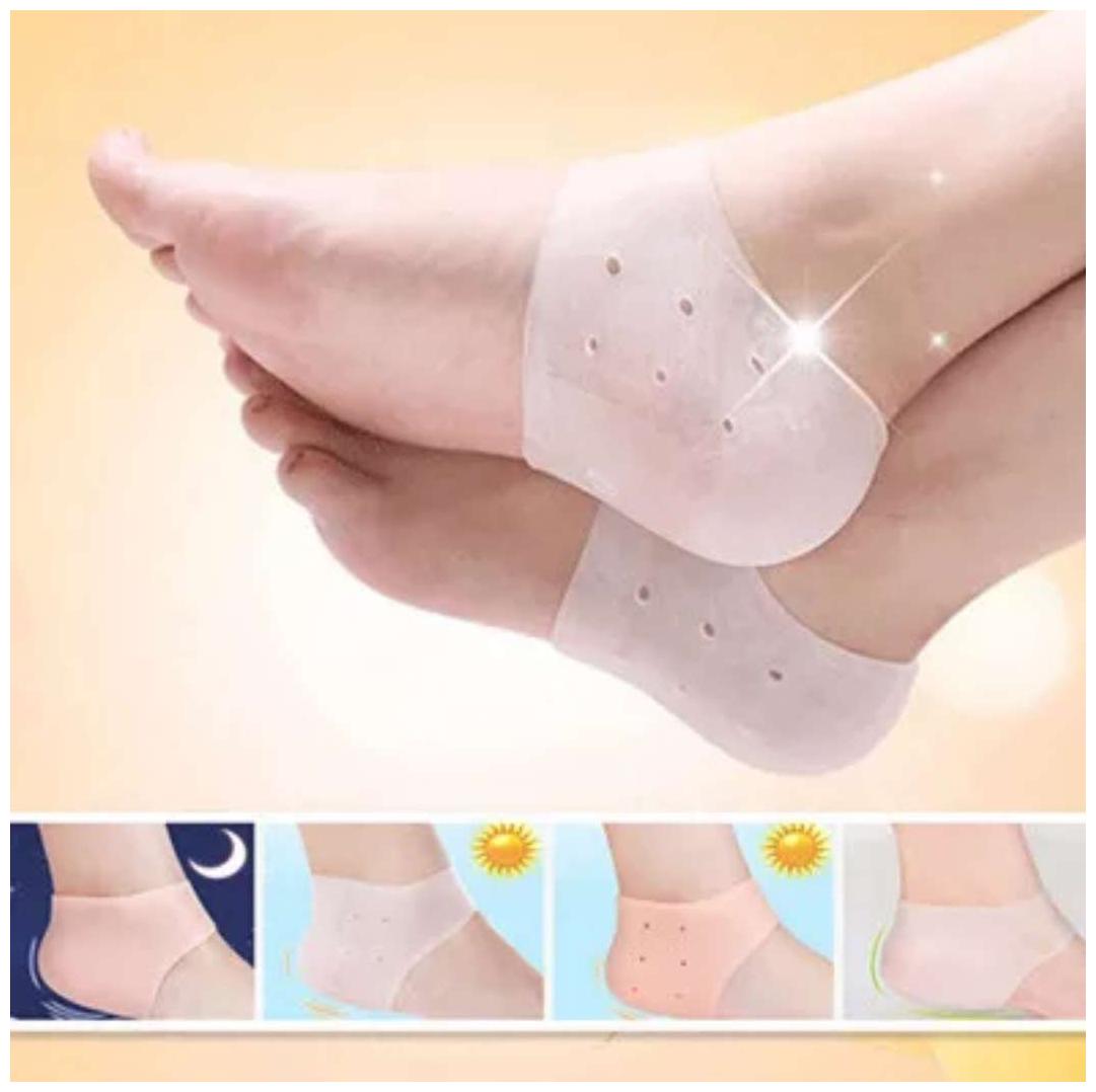 

2018 New arrival feet care socks 2PCS New Silicone Moisturizing Gel Heel Socks with hole Cracked Foot Skin Care Protectors